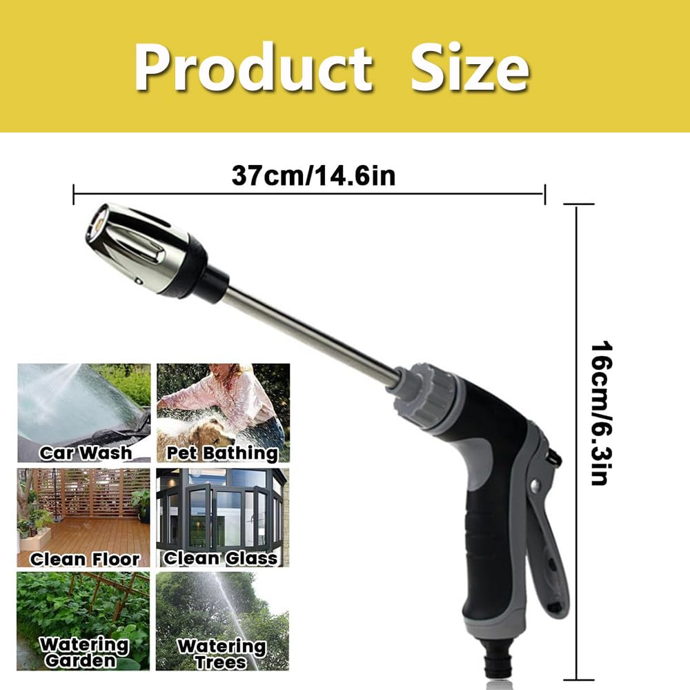 Turbo Washer Per Tubo Da Giardino, Pistola Ad Alta Pressione, Ugello/spritze/accessorio, Flusso D'acqua Regolabile, Turbowasher Power Idropulitrice Per Ogni Tubo Da Giardino - 8