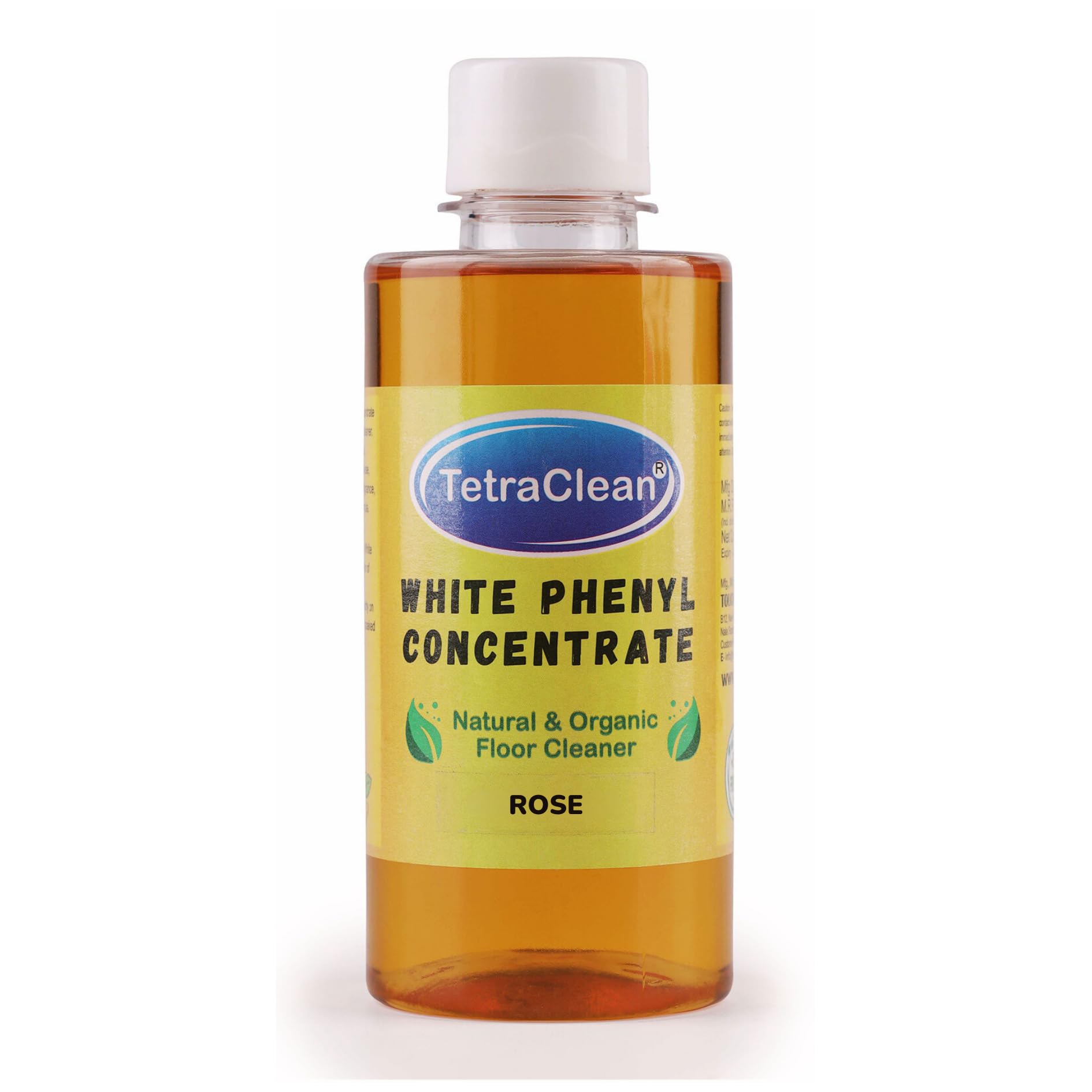 TetraClean Rose White Phenyl Concentrate 250 ML | Fragrance Oil Based Natural and Organic Floor Cleaner | Makes 8-10 Litres of White Phenyl | Surface Cleaner | Disinfectant and Stain Remover