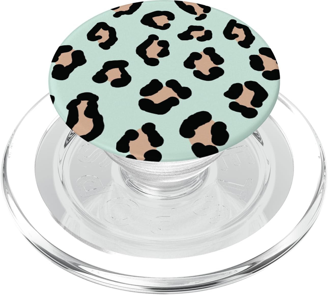 Cute Animal Mint Green Cheetah Print Leopard Design PopSockets MagSafe PopGrip for iPhone