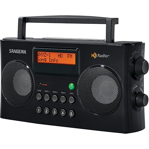 Sangean HDR-16 Radio de Radio HD/FM Estéreo/Portátil AM, Negro