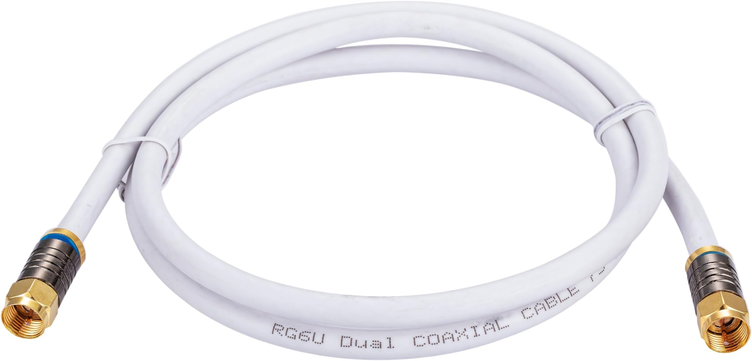 Cables Direct Online 0.5M White RG6 Coax Cable Dual Shield Outdoor/Indoor Coaxial BNC Extension Wire For Satellite Dish Cable TV Antenna