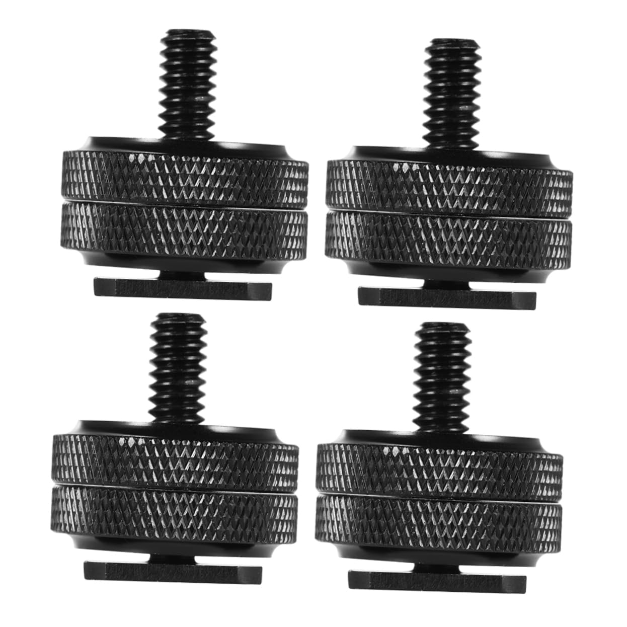 Yardenfun 4 Pcs Camera Conversion Screw Tripod Adapter Hot Shoe Adapter DSLR Camera Rig Supply Adapter for Rig Adapter for Light Stand Camera Mount Tripod Screw Black Aluminum Alloy