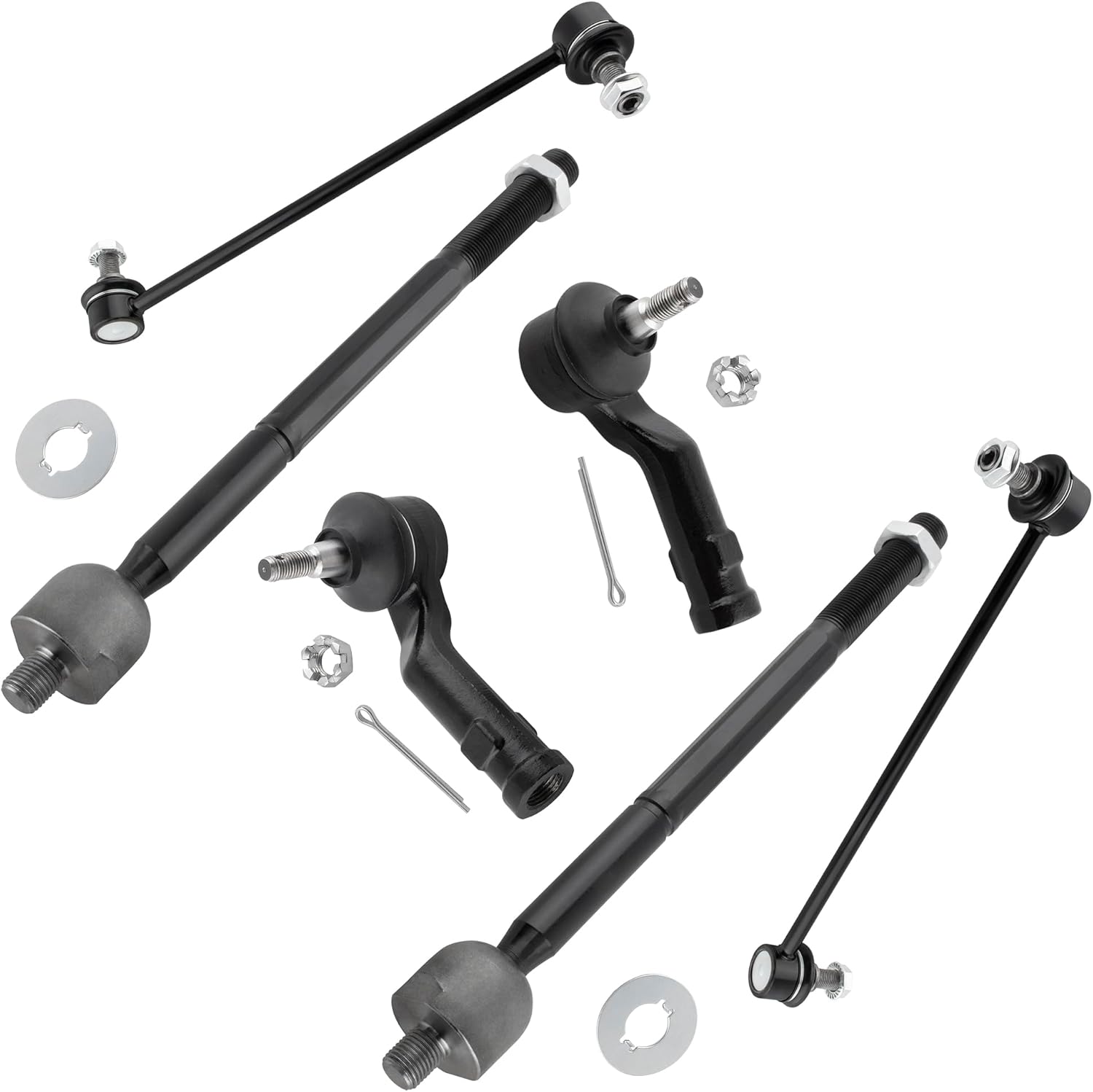 K80235 ES800025 ES800026 EV800024 Front Inner & Outer Tie Rod Ends Stabilizer Sway Bar Links for Mazda 3 2004-2009 Mazda 5 2006-2014