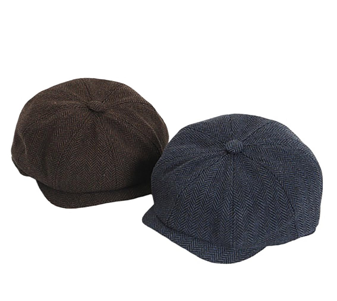 YAMEE Gorra de Beret Infantil de Mezcla de Lana,Boina Clásico y Retro para Niños,Gorra Plana Transpirable,Sombrero de Sol para Otoño y Primavera para Niños