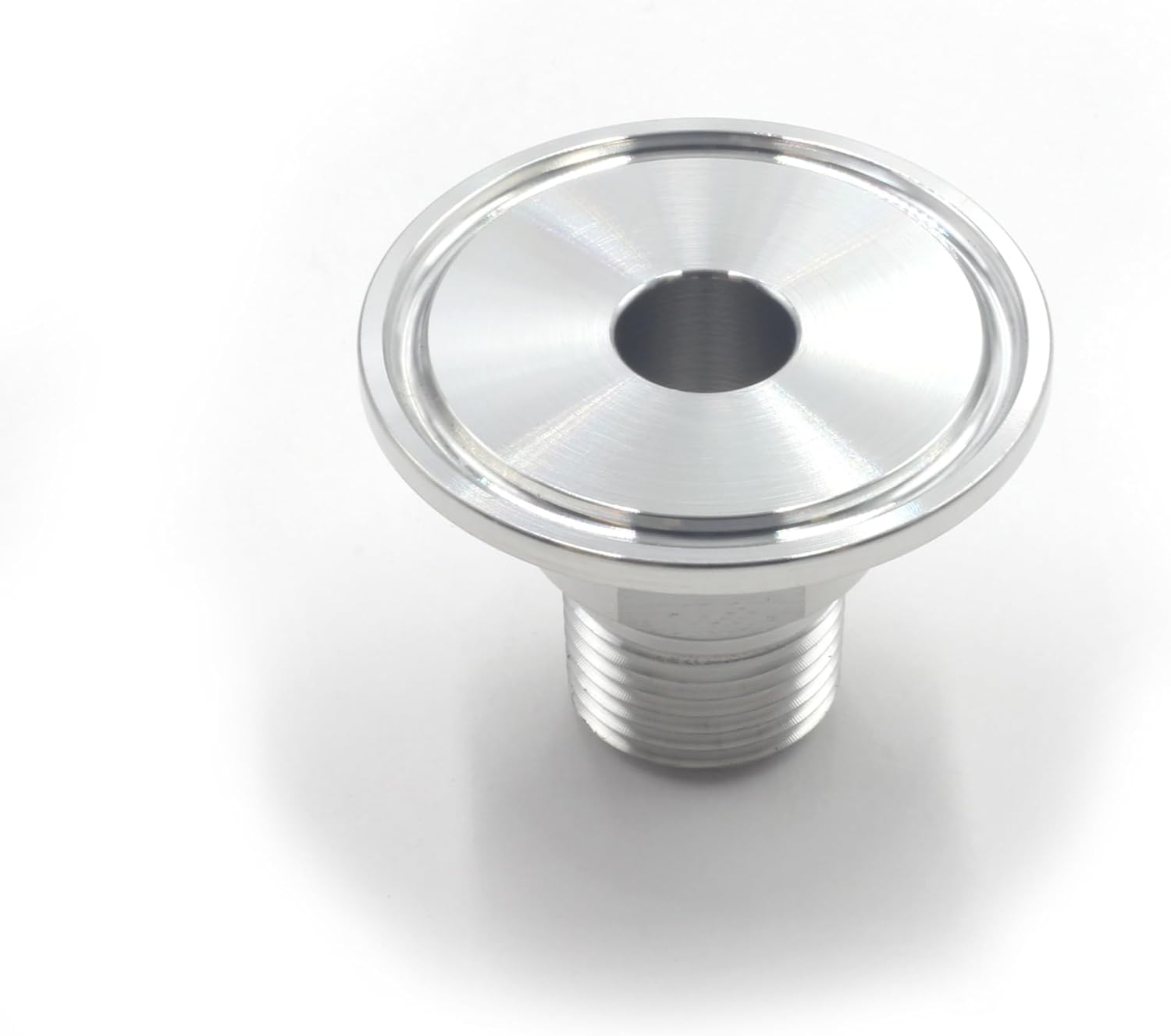 HFS(R) 1.5" Tri Clamp to 1/2" NPT Male MNPT Thread Sanitary Pipe Fitting Stainless Steel 304 (1.5"TC-1/2"MNPT)