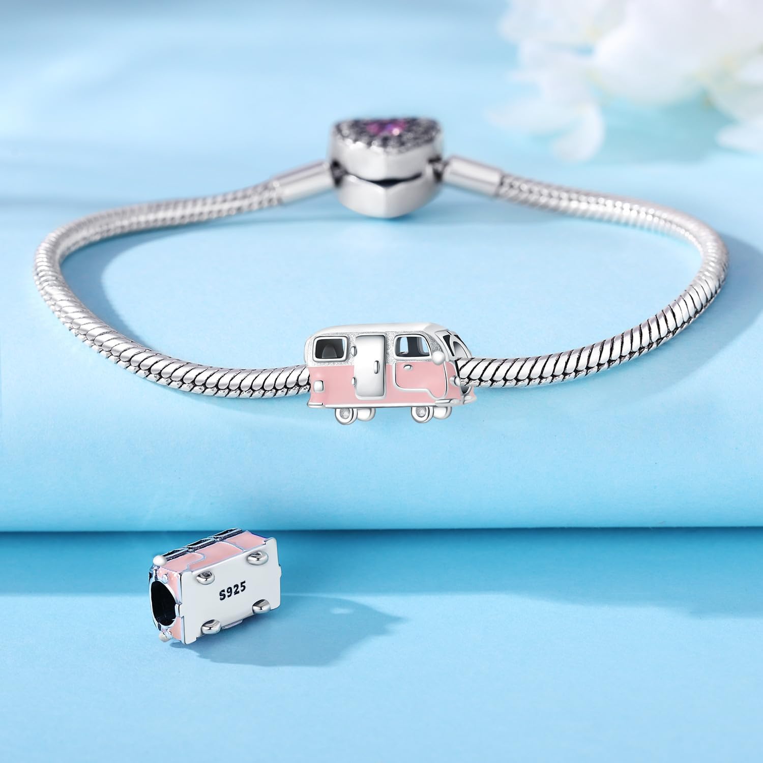 Travel Holiday 925 Sterling Silver Charms for Bracelets and Necklace Dangle Pendants Airplane Passport Globe Slippers Bead Jewelry Present for Women Family Friends - Image 2