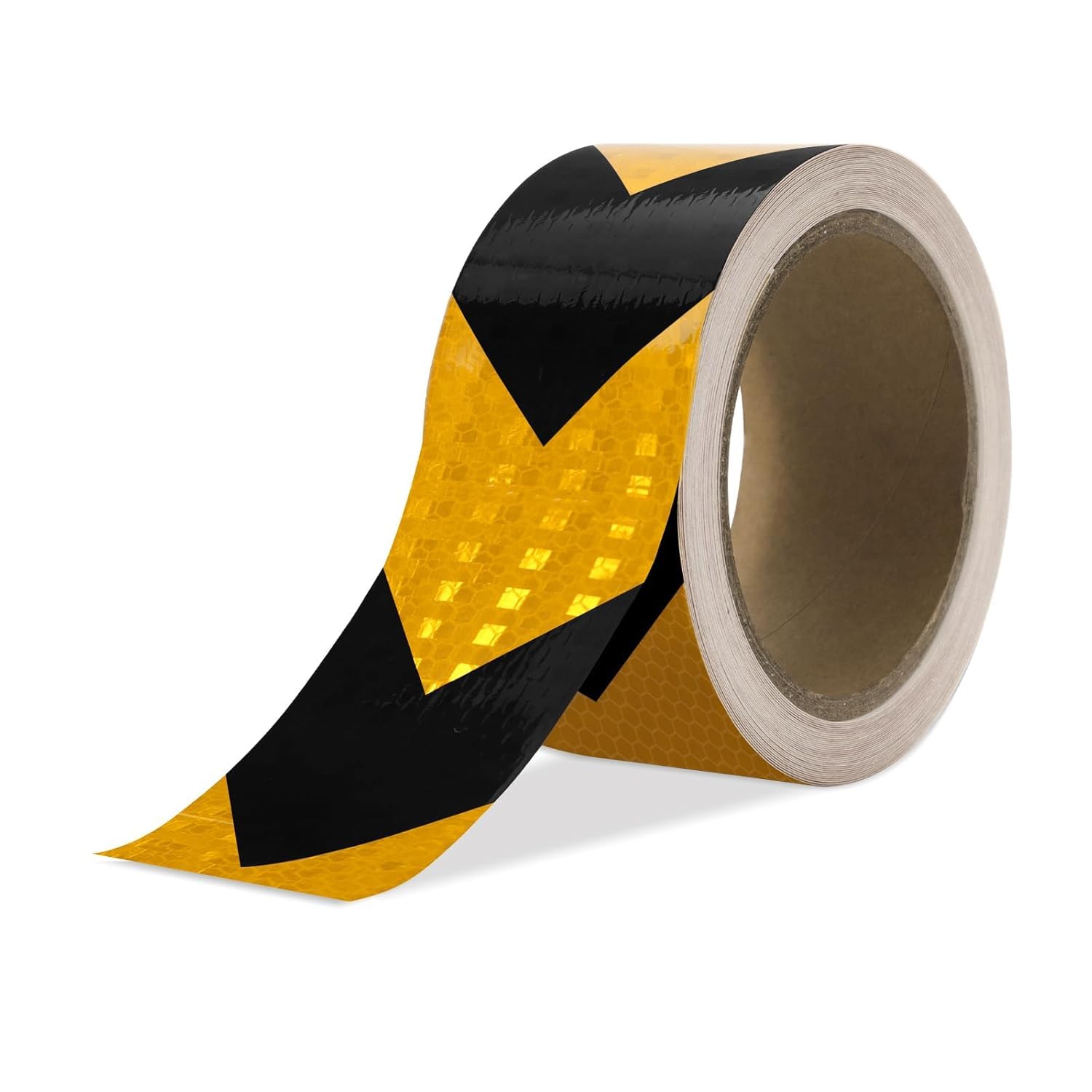 Breewell® 2" X 5 Miter Reflective Safety Hazard Warning Tape Waterproof Yellow Black - High Intensity Reflector Tape for Outdoor Steps-image-19