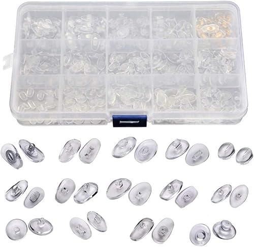 Miniatura 9 de Juego de 150 pares de almohadillas para la nariz para gafas de cámara de aire, antideslizantes, juego de almohadillas para la nariz, kit de
