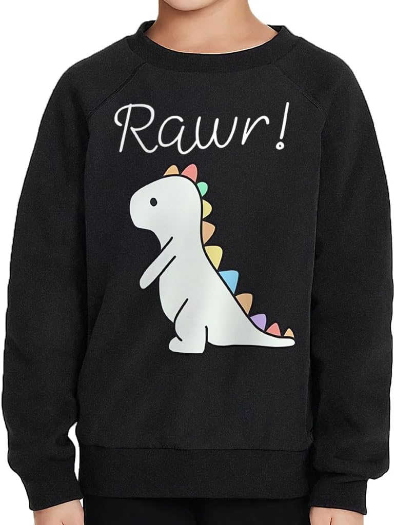 Rawr! Cute Dino Toddler Raglan Sweatshirt - Dinosaur Themed Stuff - Dinosaur Motif Boy Present