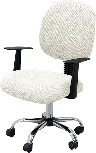Vista 17 de MIFXIN Funda elástica elástica para silla de computadora, 2 piezas, de punto, universal, para silla de computadora, protector de muebles