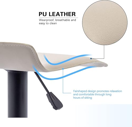 Miniatura 51 de Vogue Furniture Direct Juego de 2 taburetes de bar ajustables, modernos taburetes de bar giratorios de piel sintética con puente aéreo, silla de bar