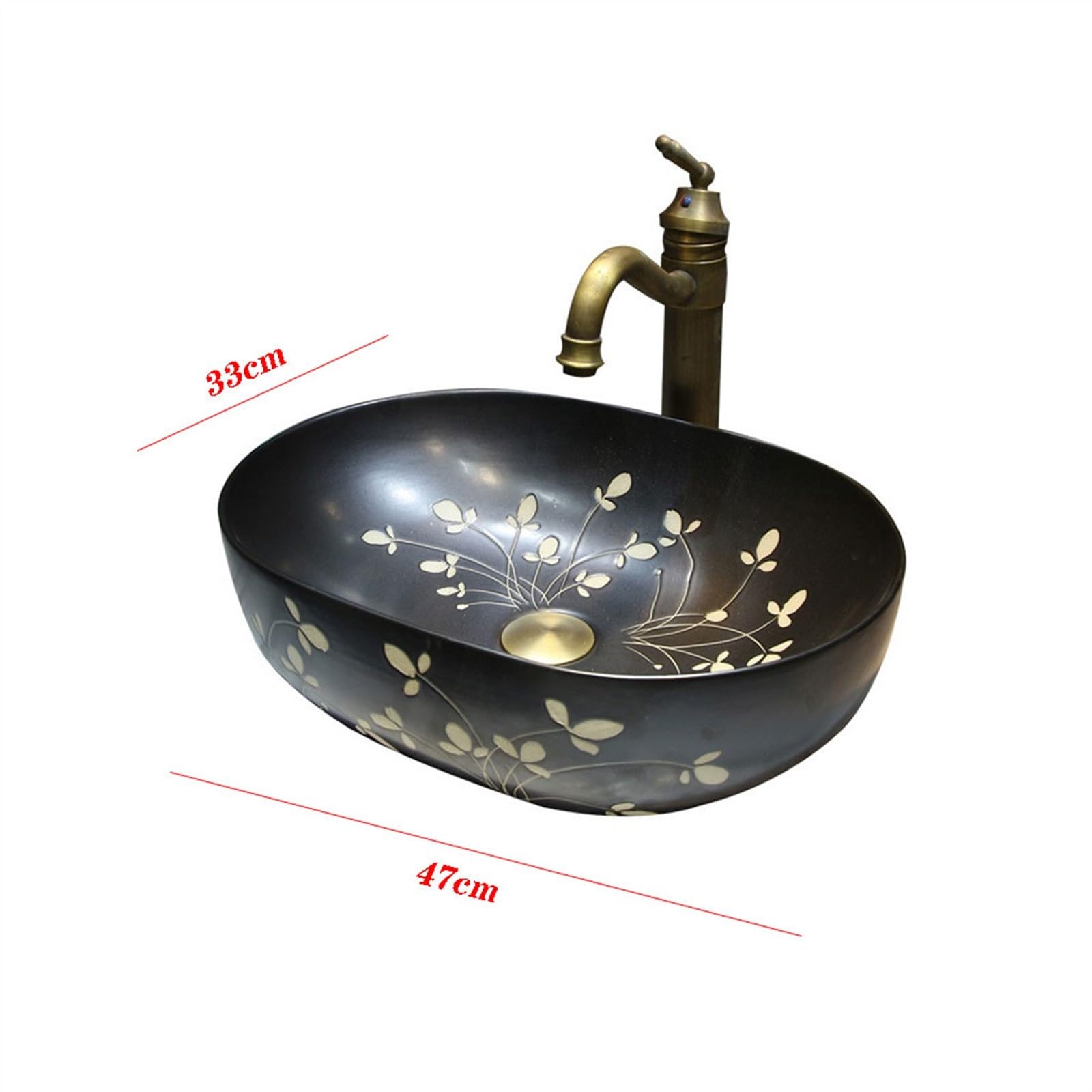 Baño Lavabo Lavabo de Mano de Arte Antiguo, Lavabo sobre encimera, Lavabo de baño for el hogar, lavabos de baño Retro de cerámica Fregadero del baño