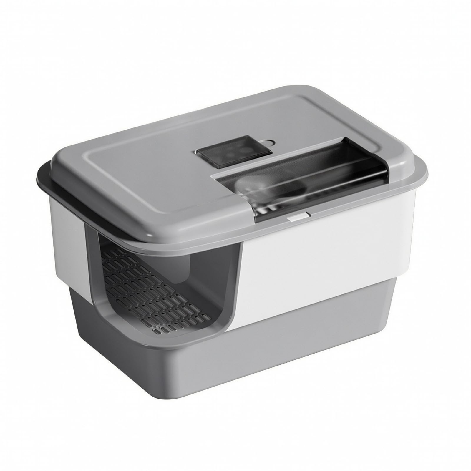 Lettiera Chiusa Anti-Perdite, Grigio E Bianco