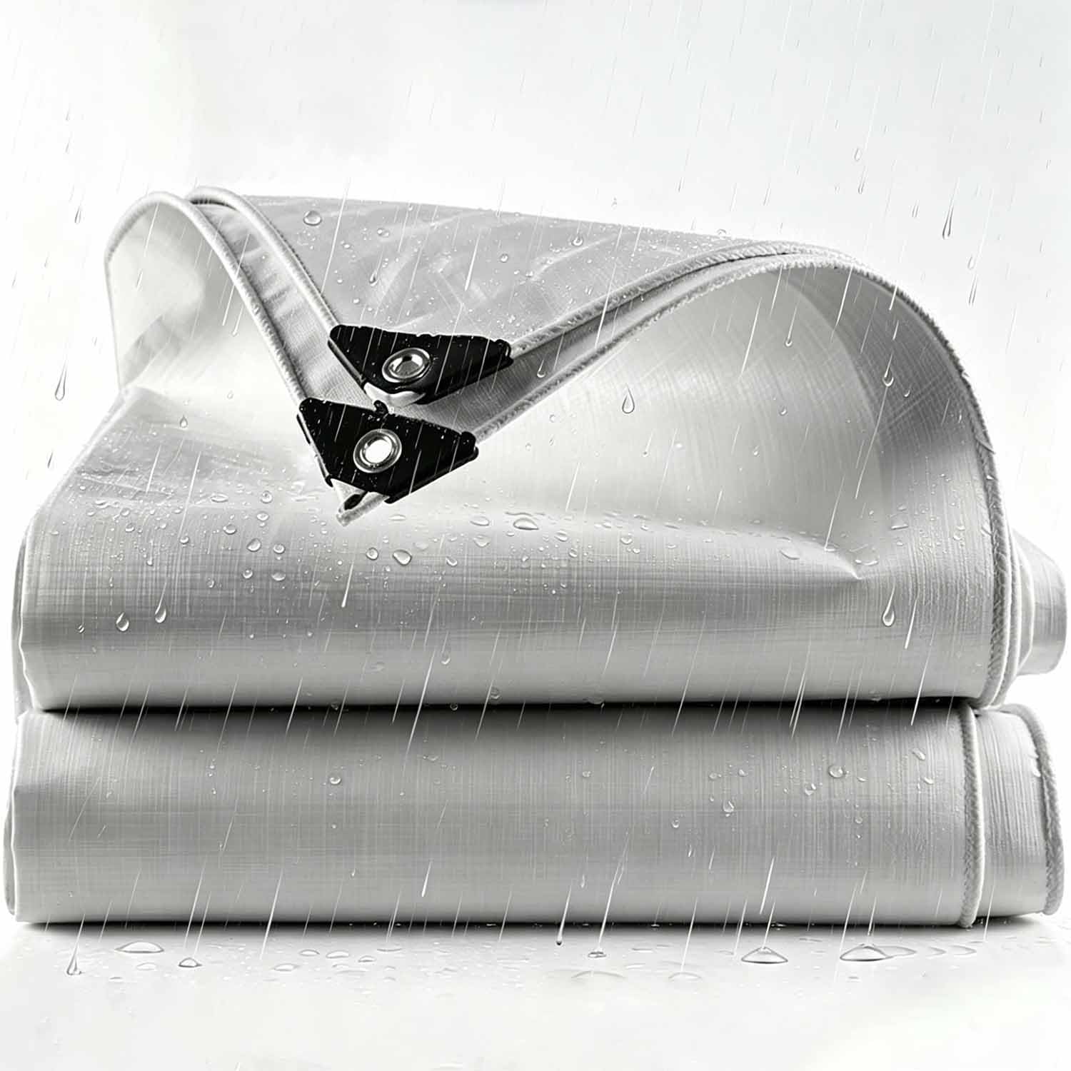 Ffsaacol Tarps Heavy Duty Waterproof, Tarpaulin Heavy Duty Waterproof, UV Resistant Tarp with Grommets and Reinforced Edges for Indoor and Outdoor Use White, 5x8m/16.4x26.2ft