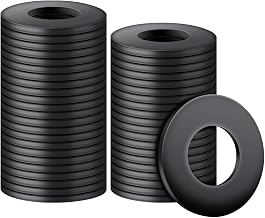 Flat Washers M8 x 16 mm, 50 Pieces Black O Ring Washers, Round Spacer Washers, Carbon Steel Metal Washer Spacers for Home Repair Threaded Screws