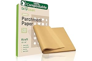 200-Count Non-Toxic Parchment Paper Sheets for Healthy and Convenient Cooking