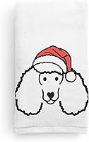 Vista 8 de Inkopious Toalla de mano decorativa con sombrero de Papá Noel, diseño de bulldog francés, decoración navideña para el hogar
