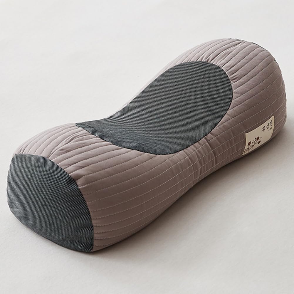 Almohadas de trigo sarraceno con funda extraíble, almohada cervical para dormir con forma de cáscara cervical para apoyo firme, almohadas cilíndricas para dormir de lado, espalda, cuidado de la