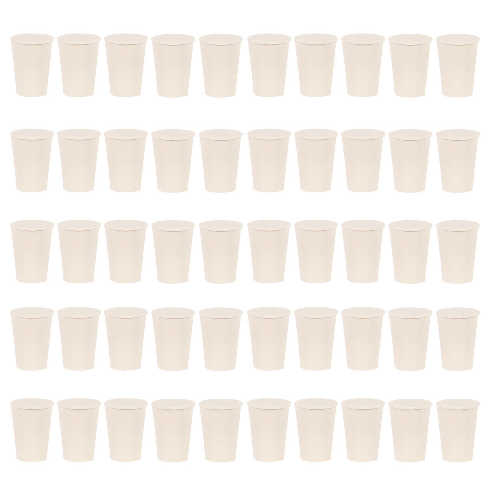 Tapones Buen Sellado de Goma Blancos Sólidos 50 Fáciles de Usar para Sellado de Matraces y Tubos de Laboratorio para Aplicaciones Científicas