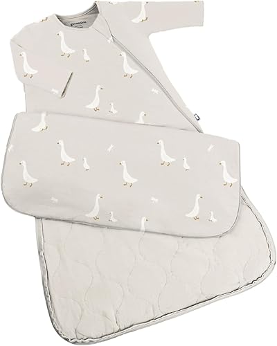 GUNAMUNA Bolsa de dormir unisex de manga larga para bebé, 1.0 TOG, rayón suave, cambios de pañales fáciles, estilo 2701, Ganso