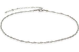 Annika Bella Sterling Silver Chain Choker Necklace: Adorn Yourself with Shimmering Elegance