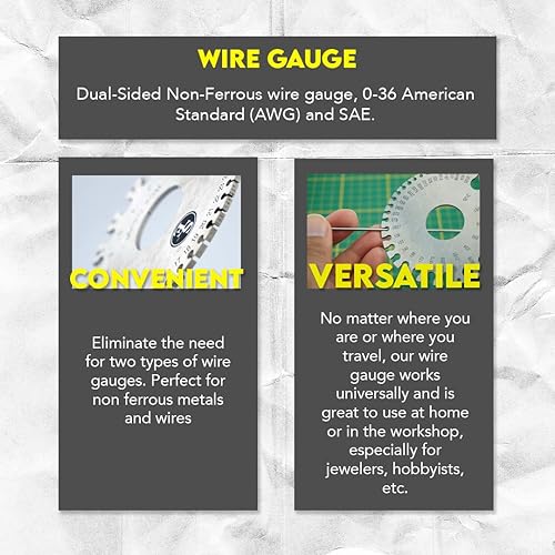 Miniatura 2 de SE JT47WG-C Indicador de calibre, de dos lados, no ferroso, 0-36 American Standard (AWG) & SAE