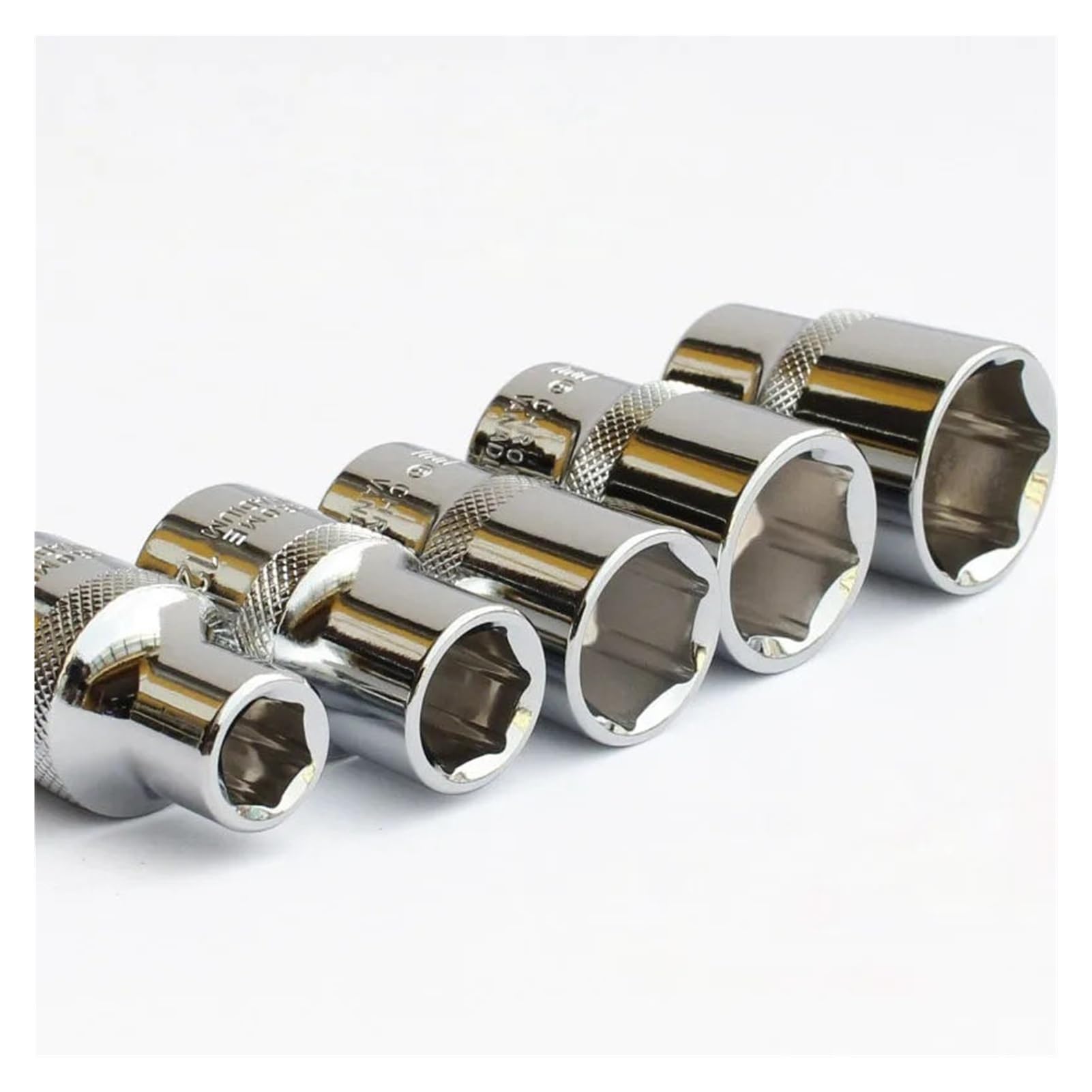 Llave de trinquete cabeza hexagonal corta 1/2", pulida a espejo, for punta 6 puntas (8/25/26/28/34/36 mm)(17pcs(8-24mm))
