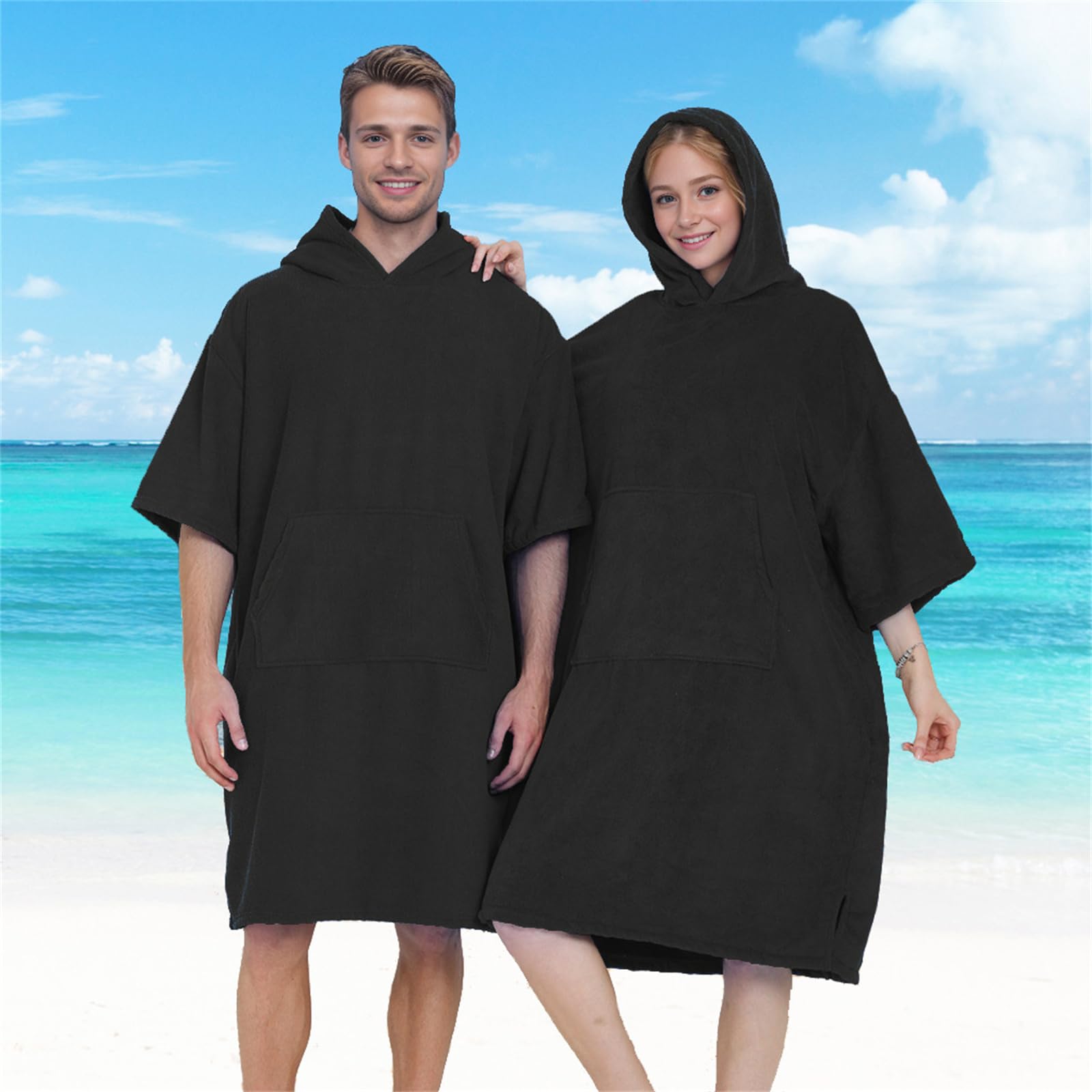 Albornoz de secado rápido de tamaño grande para playa, piscina, surf, toalla de microfibra con función de cambio de privacidad, bata fina de camping