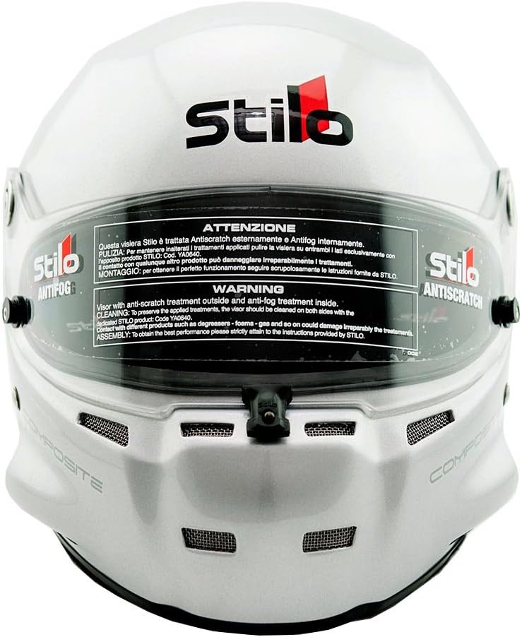 Stilo ST5 GT Wide Composite SA2015 Helmet with Noise Attenuating Ear Muffs - Silver - Size 55 (Small)