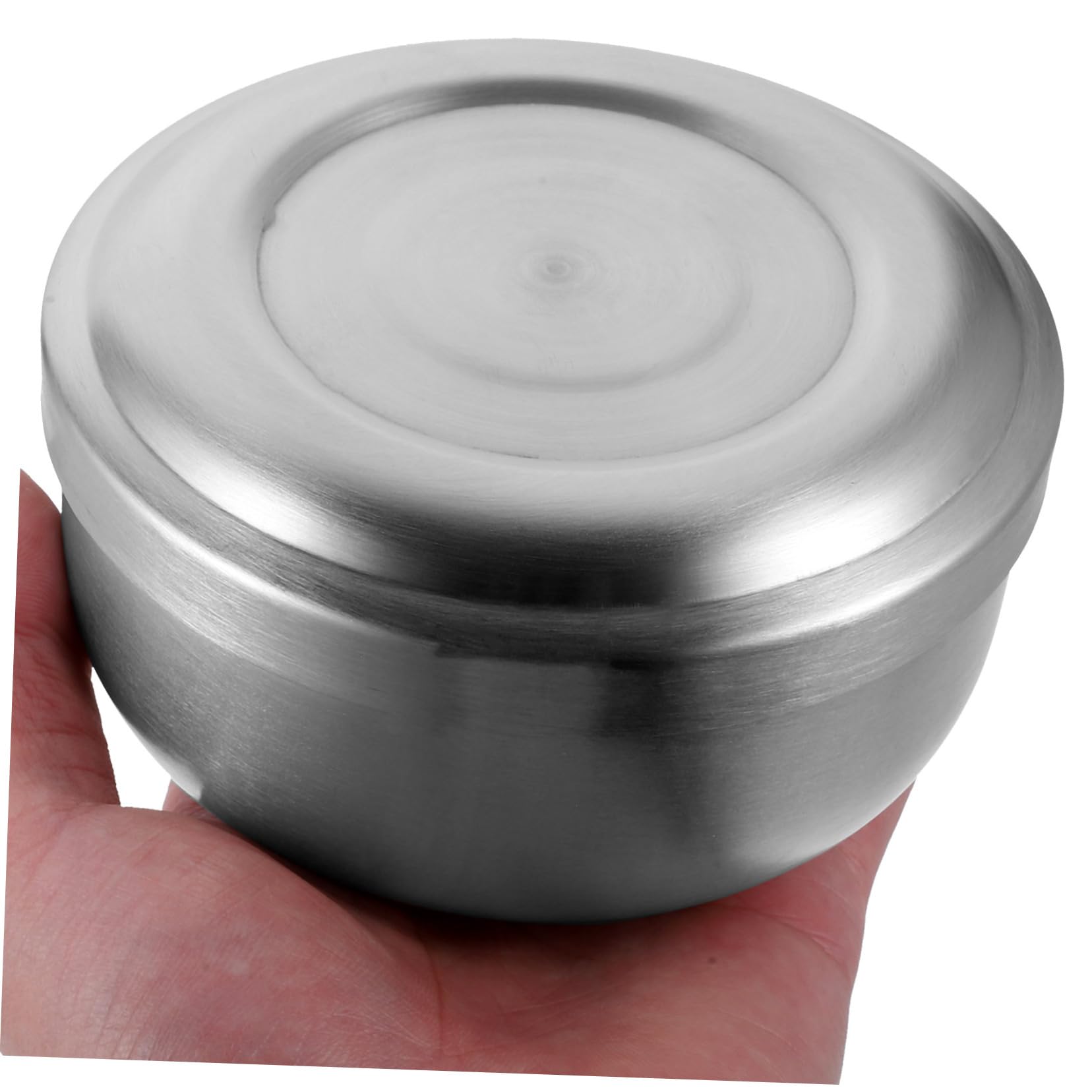 Healeved 4stücke Edelstahl Rasierschale Mit Deckel Praktische Rasierschüssel Für Männer Für Rasierschaum Zuhause Salon Verarbeitet Platzsparend Silberfarben