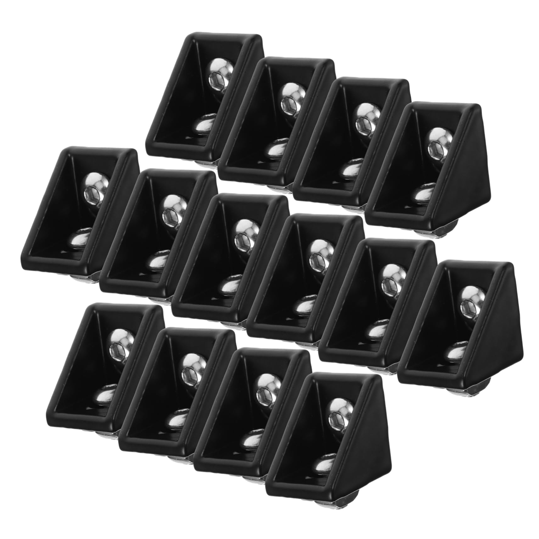 OSOLADY 20 Sets Aluminum Profile Angle Bracket Aluminum l Bracket Aluminum Profile Brackets 90 Degree Bracket Corner Bracket Connector 2020 Aluminum Extrusion Bracket Black Aluminum Alloy