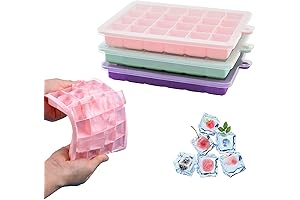 Silicone Ice Cube Molds - 3 Pack Easier Release BPA Free Trays