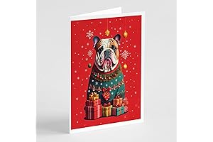 Caroline's Treasures DAC3080GCA7P English Bulldog Holiday Christmas Greeting Cards