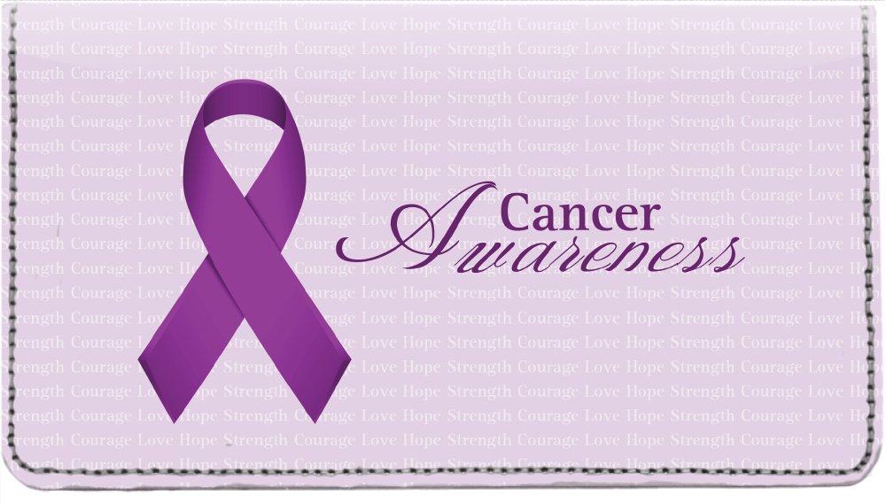 Cancer Awareness Ribbon Personal Leather Cover