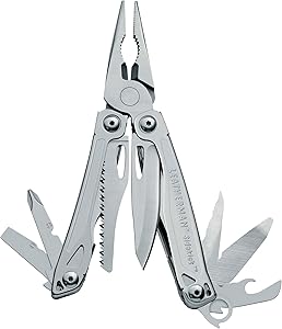 LEATHERMAN, Sidekick Pocket Size Multitool with Spring-Action Pliers and Saw, Stainless Steel with Nylon Sheath