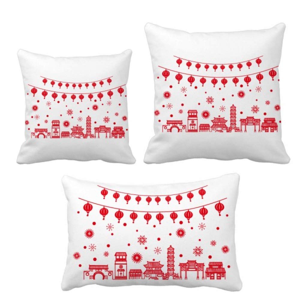 Coussin lanterne rouge chinoise de canapé pour décoration de salon chic