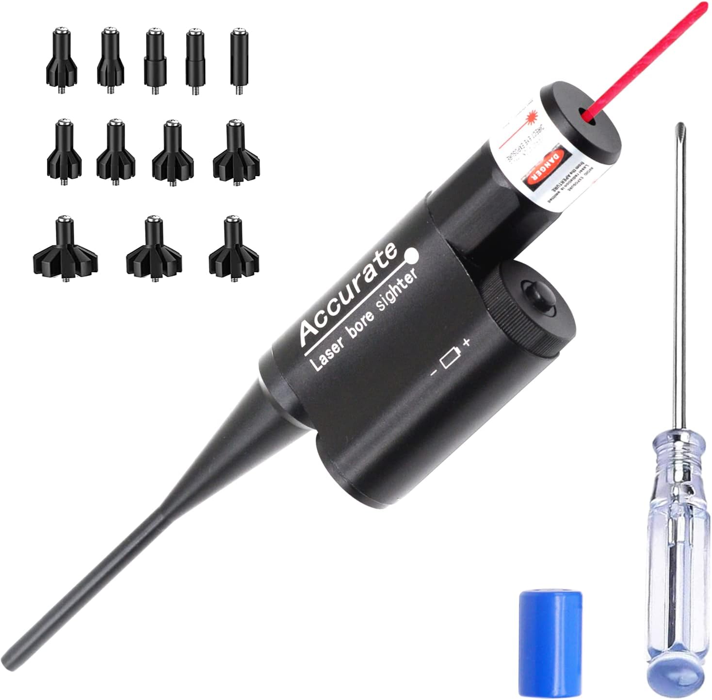 Red or Green Dot Laser Bore Sight Kit for .177 to .68 Caliber Pistols Rifles Scopes, Multiple Caliber Adapters Laser Boresighter for Hunting or Shooting
