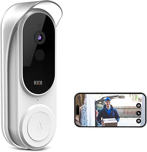 Timbre de video inalámbrico, cámara de puerta delantera para apartamento, detección humana, visión nocturna, audio de 2 vías, lP64 resistente a la disponible en Yaxa El Salvador