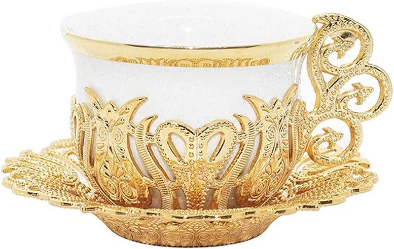 Coffee Espresso Cup Saucer Set 6 Person Mix Color Porcelain Cup Sets for Serving