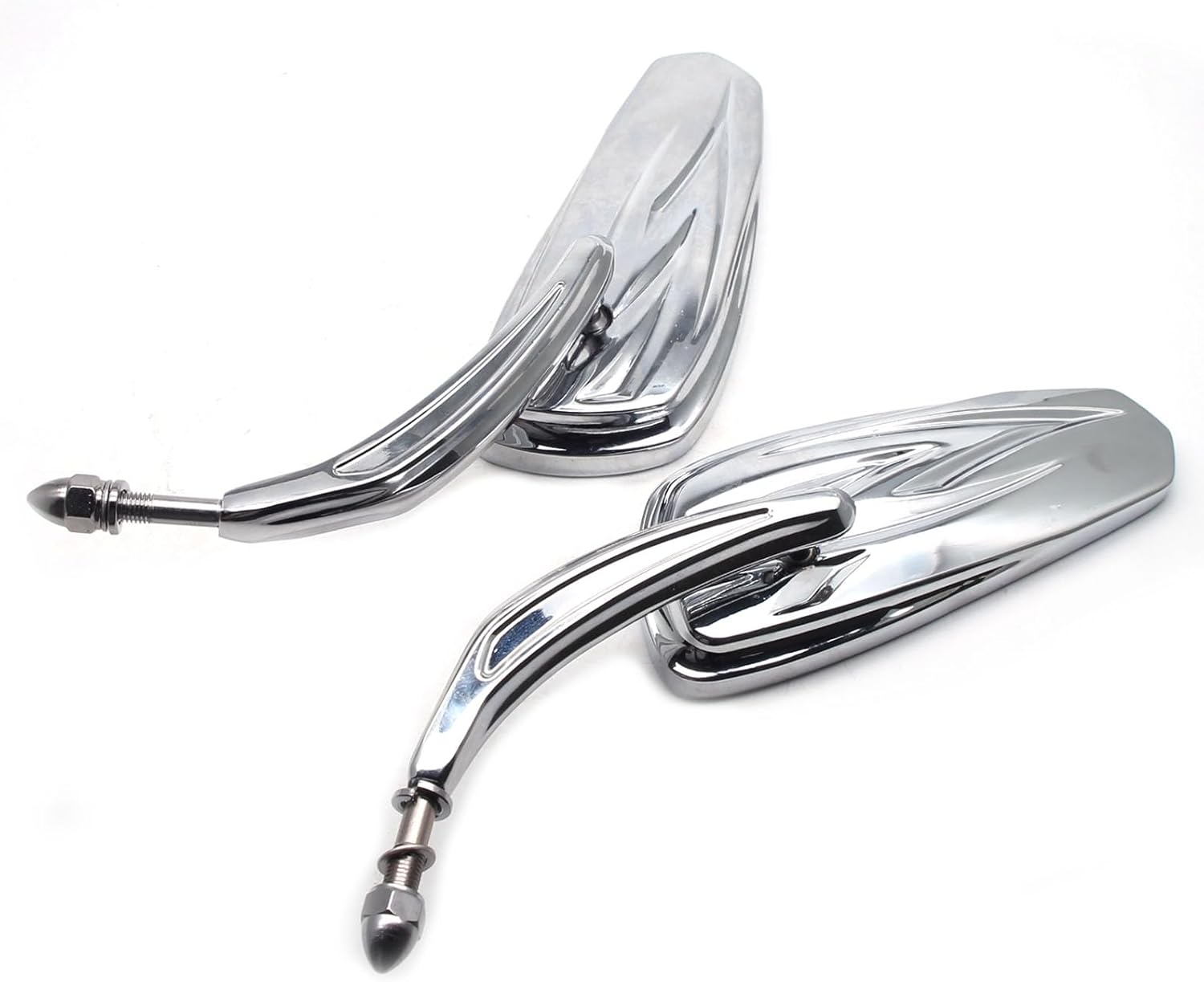 MZS Motorcycle Rearview Mirors Compatible with Sportster Softail Road King Street Electra Glide Dyna Ultra Fat Bob Sport Low Rider 1982-2025, 8MM Touring Handlebar Rear View Side Mirror Blade Chrome