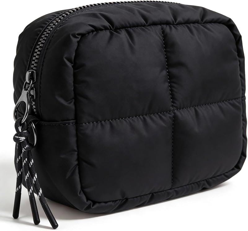 Necessaire acolchoada para maquiagem LETGO com zíper, preta