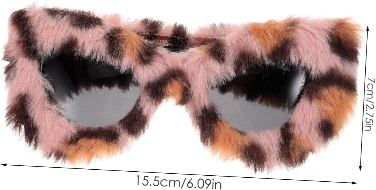 Furry Cat Eye Sunglasses for Women Vintage Party Eyewear Lightweight Durable Novelty Glasses for Festivals Events Accessory