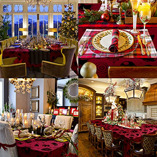 Hiasan Halloween Tablecloth Rectangle - Waterproof Washable Fabric Table Cloth For Dining Party, 60 X 84 Inch, Burgundy #TOP5