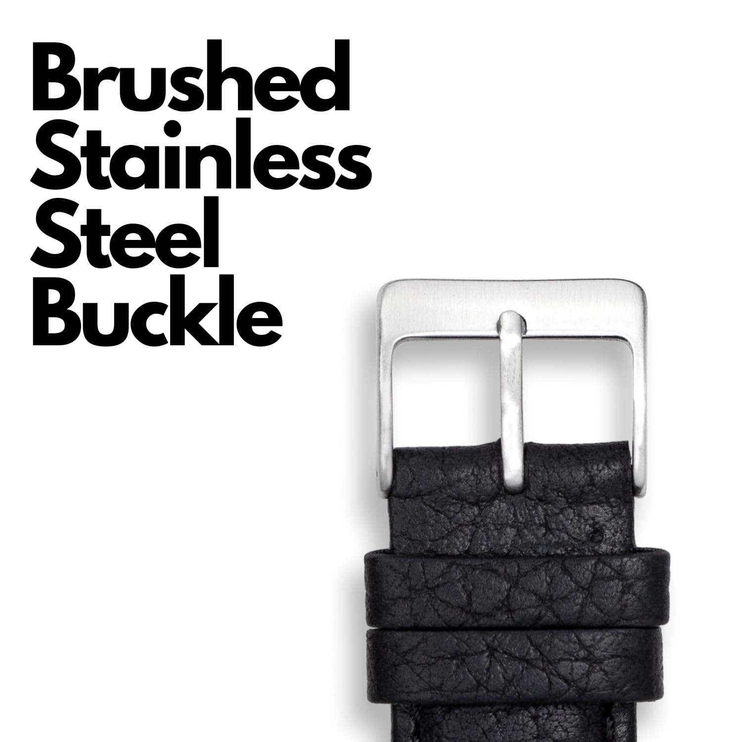 Buckle & Stitch Buffalo Grain | 18 mm, 19 mm, 20 mm, 21 mm, 22 mm, 24 mm, correa de reloj de carreras de piel de becerro auténtica | Correa de reloj Rallye para hombres y mujeres | Barras de resorte y