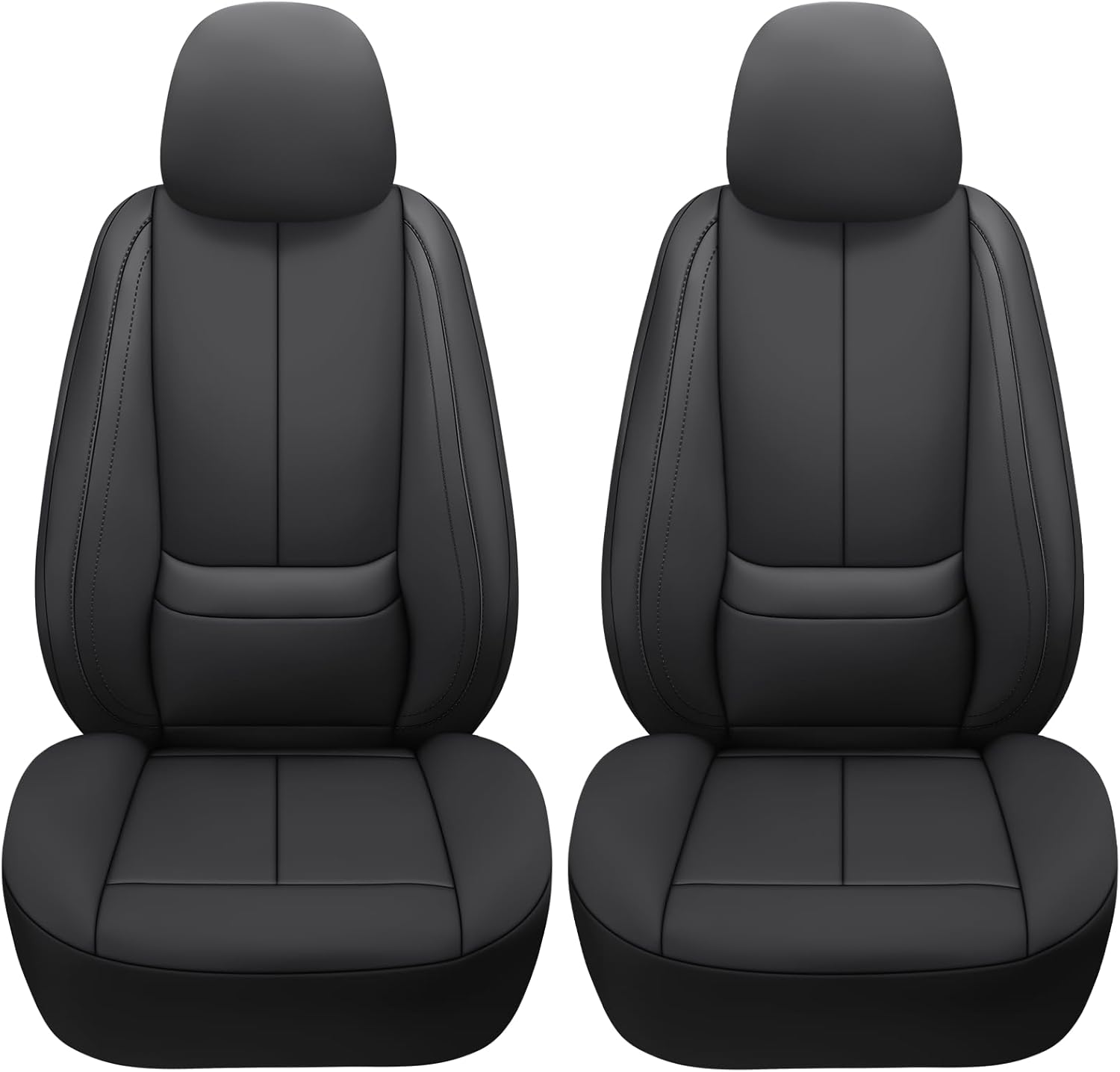 Full Coverage Leather Car Seat Covers,Waterproof Seat Covers for Cars,SUVs Pick-up Truck, Car Seat Cushion,Car Seat Protector,Front Seat Cover,Black Seat Cover with 2 Seats