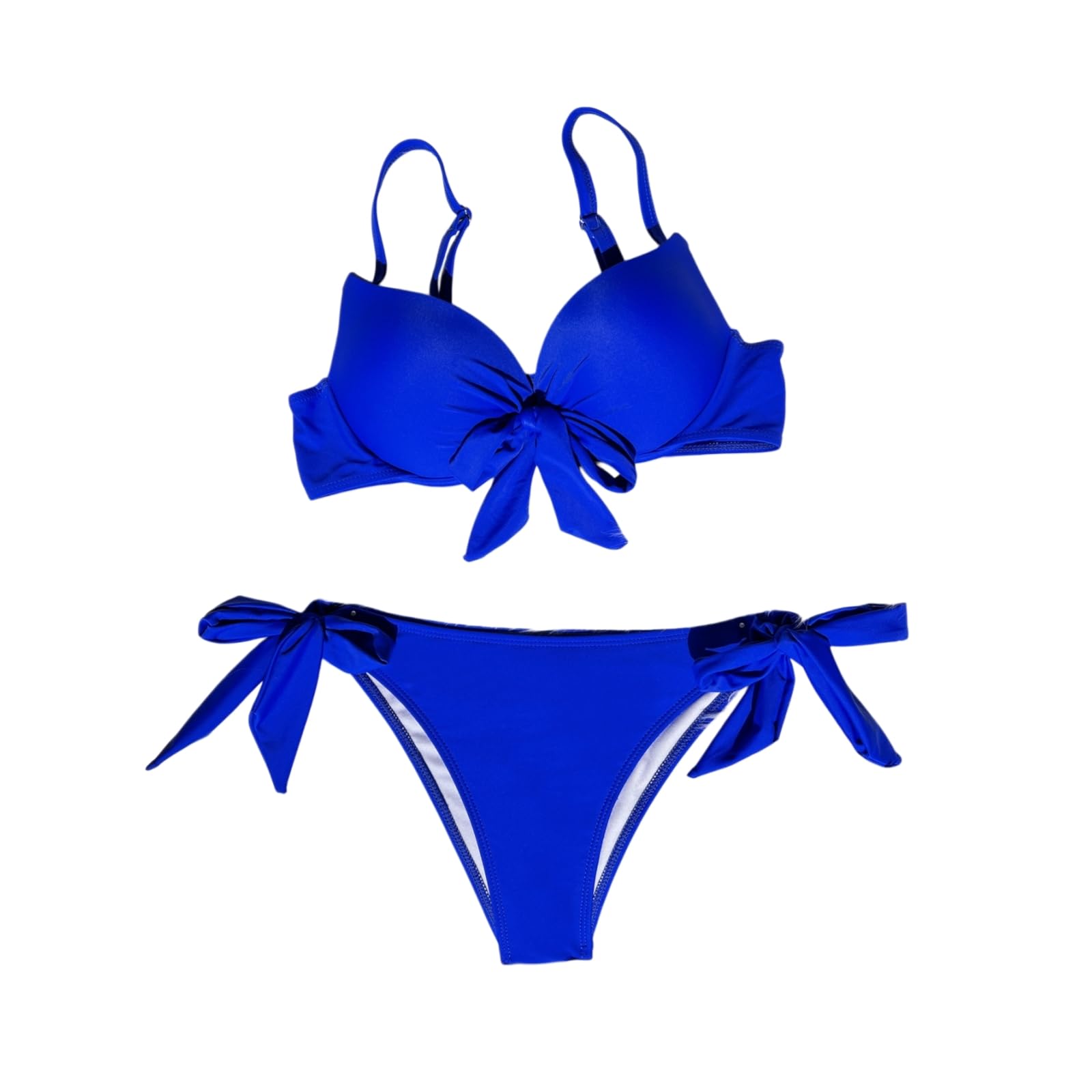 Set Bikini Donna Bright Red Front Bow Underwire Set, Regolabile Tie-Side Two-Piece Costume da Bagno per Le Vacanze in PisChina sulla Spiaggia