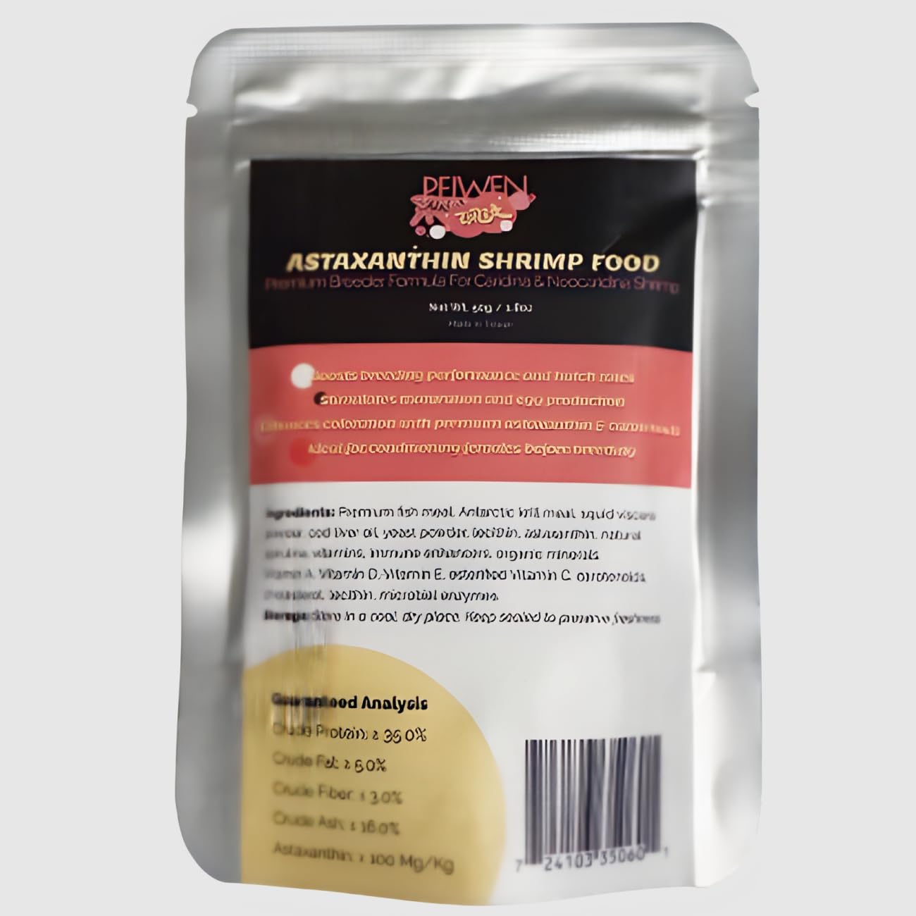 ASTAXANTHIN Shrimp Food, Premium Natural Ingredients, High Protein, Rich in Vitamins for Neocaridina, Caridina, Red Cherry Shrimp Ornamental, Taiwan Professional Breeder Foods Formula 50 Grams