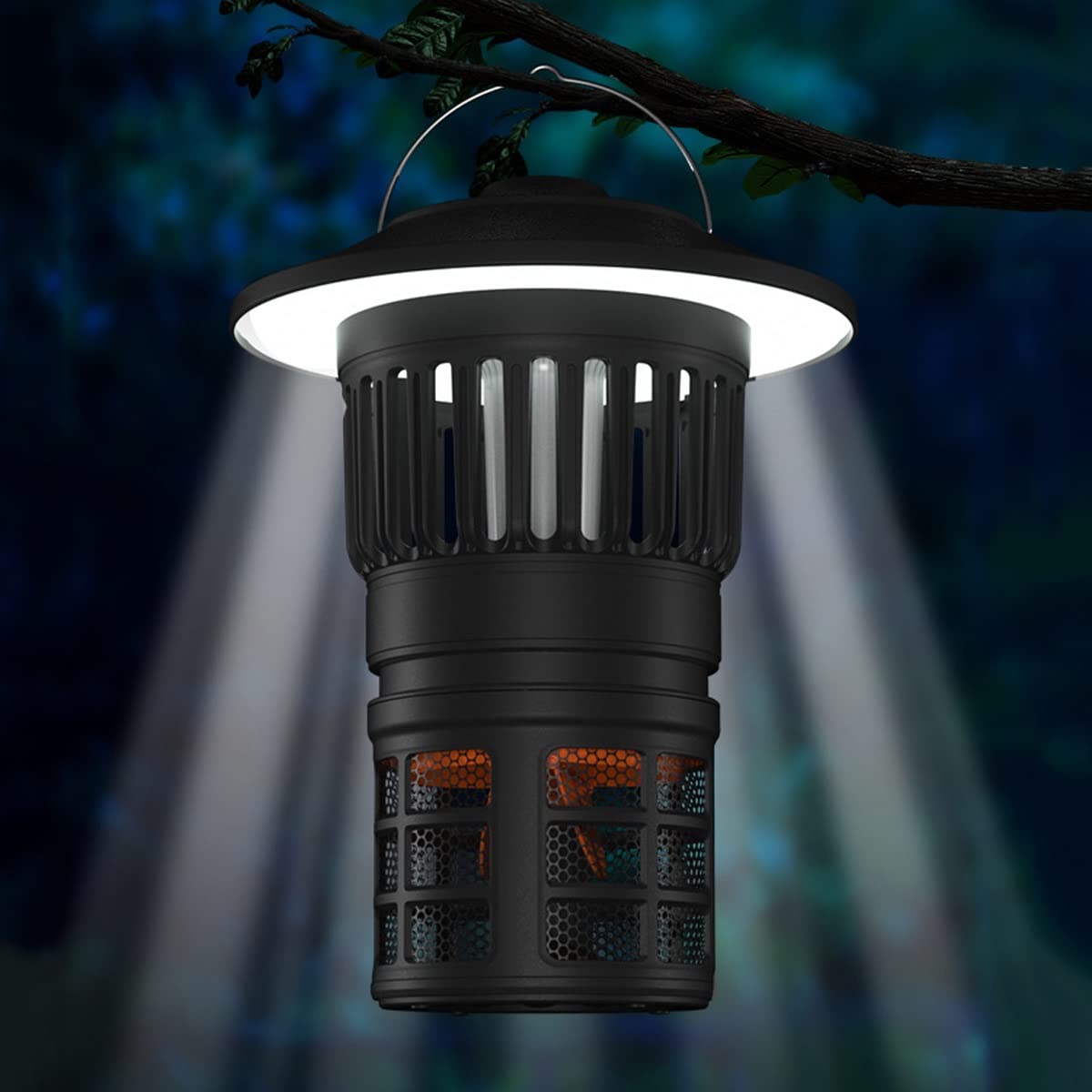 Lampe de Camping Anti-Moustique 2 en 1, contrôle Physique des moustiques, Rechargeable avec câble USB, adaptée à la randonnée en Plein air