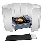 Stove Windscreen, 12 Plates Aluminum Stove Windshield with Drawstring Bag, for Camping, Butane Stoves