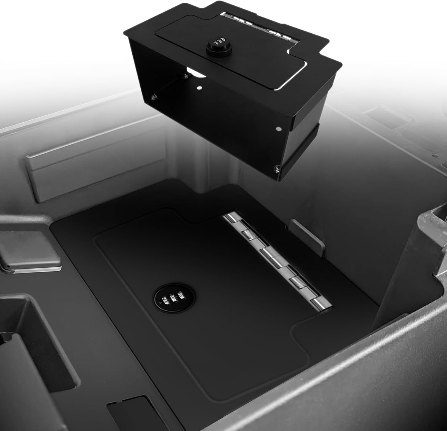 Center Console Safe Vault Compatible with Chevy Silverado 1500/GMC Sierra 1500 2023-2026, Hidden Console Storage Organizer Vault with Digital Lock, Durable Carbon Steel Lock Box Interior Accessories